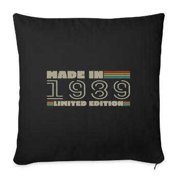 Cadeau d'anniversaire 1989 vintage 1989 né en 1989 - Housse de coussin décorative 45 x 45 cm - noir - Devant