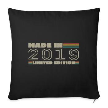 2019 Vintage 2019 Birthday Gift Born in 2019 - Sofa pillowcase 17,3'' x 17,3'' (45 x 45 cm) - black - Front