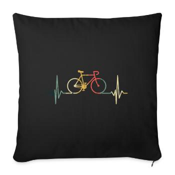 Bicycle Heartbeat Cycling Cycling Road Bike - Sofa pillowcase 17,3'' x 17,3'' (45 x 45 cm) - black - Front