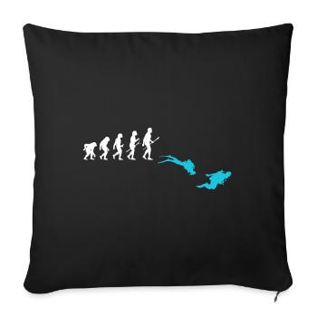 Plongée Évolution Plongée Plongeurs - Housse de coussin décorative 45 x 45 cm - noir - Devant