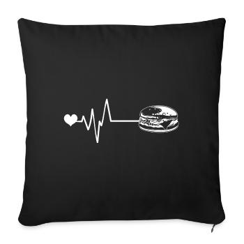 Burger Pulse Heart Love - Sofa pillowcase 17,3'' x 17,3'' (45 x 45 cm) - black - Front