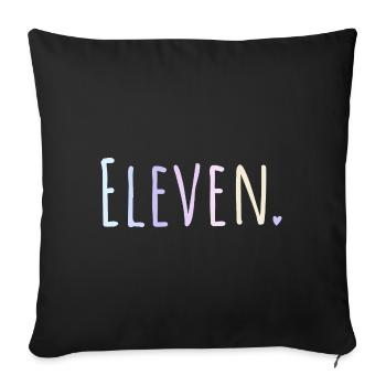 Elfter Geburtstag 11 Mädchen Eleven Herz Elf Jahre - Sofakissenbezug 45 x 45 cm - Schwarz - Vorne