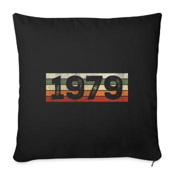 Millésime 1979 Cadeau D’anniversaire Rétro 1979 - Housse de coussin décorative 45 x 45 cm - noir - Devant