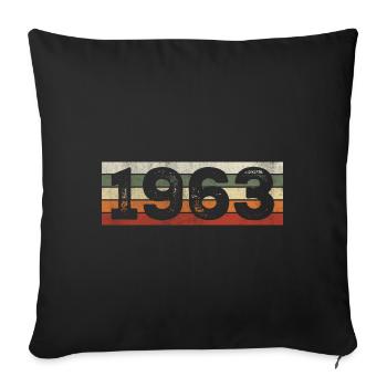 Millésime 1963 Cadeau D’anniversaire Rétro 1963 - Housse de coussin décorative 45 x 45 cm - noir - Devant