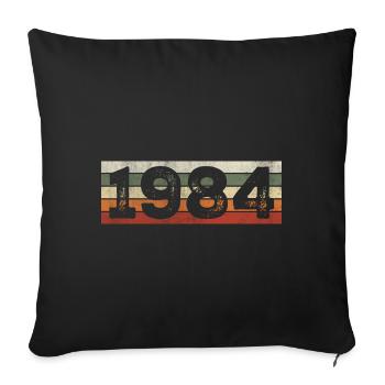 Millésime 1984 Cadeau D’anniversaire Rétro 1984 - Housse de coussin décorative 45 x 45 cm - noir - Devant