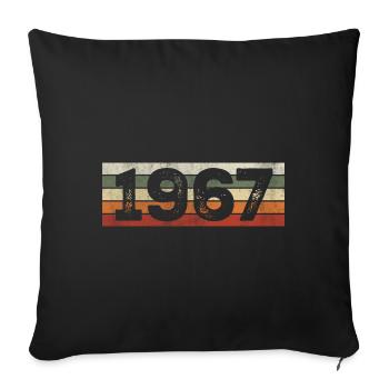 Vintage 1967 Retro 1967 Birthday Gift - Sofa pillowcase 17,3'' x 17,3'' (45 x 45 cm) - black - Front