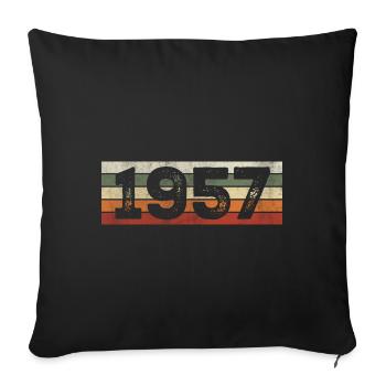 Vintage 1957 Retro 1957 Birthday Gift - Sofa pillowcase 17,3'' x 17,3'' (45 x 45 cm) - black - Front