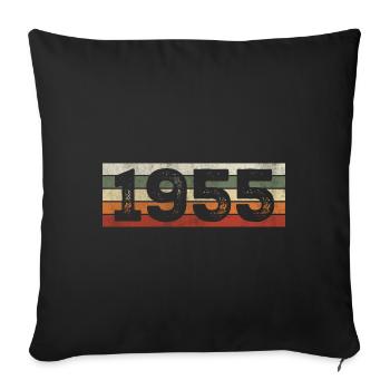 Vintage 1955 Retro 1955 Birthday Gift - Sofa pillowcase 17,3'' x 17,3'' (45 x 45 cm) - black - Front