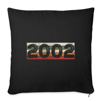 Millésime 2002 Cadeau D’anniversaire Rétro 2002 - Housse de coussin décorative 45 x 45 cm - noir - Devant