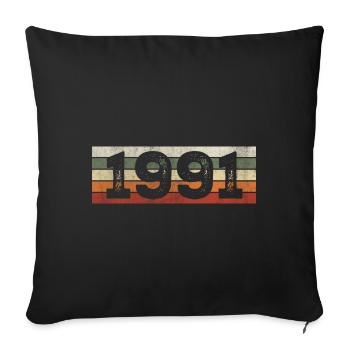 Millésime 1991 Cadeau D’anniversaire Rétro 1991 - Housse de coussin décorative 45 x 45 cm - noir - Devant