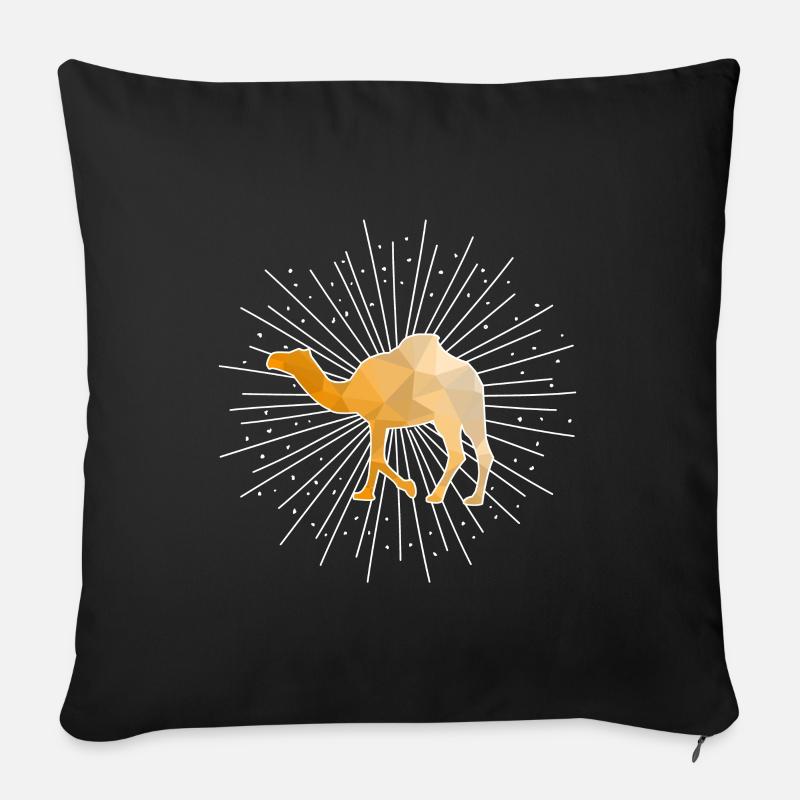 Dromadaire de dromadaire - Housse de coussin décorative 45 x 45 cm - noir