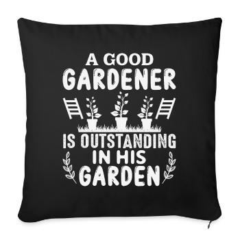 Jardiniers amateurs, jardiniers de fruits et légumes - Housse de coussin décorative 45 x 45 cm - noir - Devant