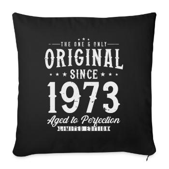 Original 1973 vintage vintage retro anniversaire - Housse de coussin décorative 45 x 45 cm - noir - Devant