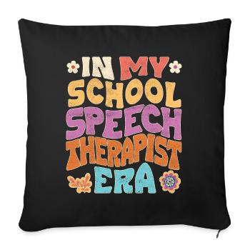 À l’époque de l’orthophoniste à l’école - Housse de coussin décorative 45 x 45 cm - noir - Devant