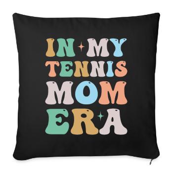 In My Tennis Mom Era Groovy Retro - Sofa pillowcase 17,3'' x 17,3'' (45 x 45 cm) - black - Front