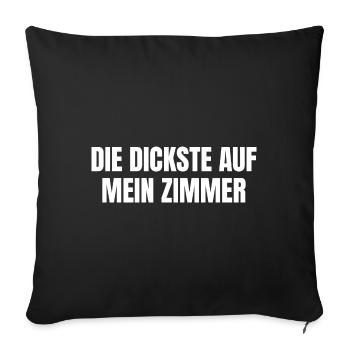 Die Dickste auf mein Zimmer Malle Partyshirt - Sofakissenbezug 45 x 45 cm - Schwarz - Vorne