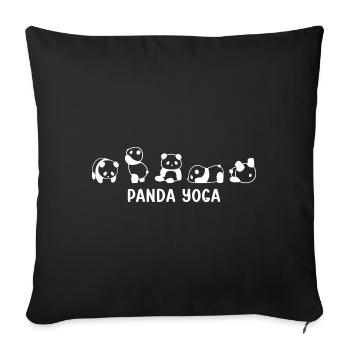Panda Cadeau Panda Ours Animal Dicton Idée Cadeau - Housse de coussin décorative 45 x 45 cm - noir - Devant