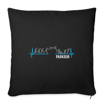 Parkour freerunning heartbeat - Sofa pillowcase 17,3'' x 17,3'' (45 x 45 cm) - black - Front
