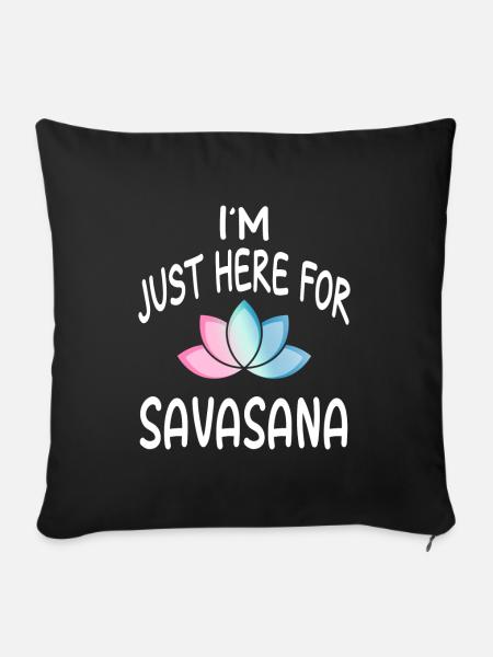 Yoga Savasana Meditation - Sofakissenbezug 45 x 45 cm - Schwarz