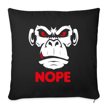 Nope Nö Nein Affe Monkey Jetzt nicht Hau Ab Weg - Sofakissenbezug 45 x 45 cm - Schwarz - Vorne