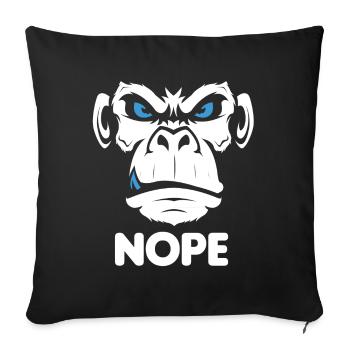 Nope Nö Nein Affe Monkey Jetzt nicht Hau Ab Weg - Sofakissenbezug 45 x 45 cm - Schwarz - Vorne