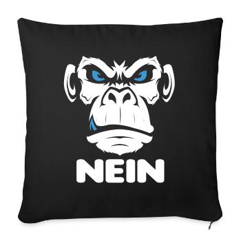 Nope Nö Nein Affe Monkey Jetzt nicht Hau Ab Weg - Sofakissenbezug 45 x 45 cm - Schwarz - Vorne