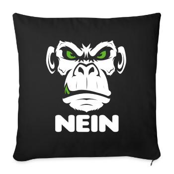 Nope Nö Nein Affe Monkey Jetzt nicht Hau Ab Weg - Sofakissenbezug 45 x 45 cm - Schwarz - Vorne