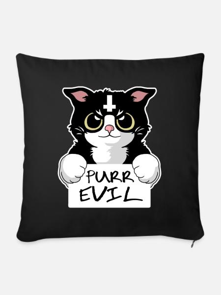 Purr Evil - Sofakissenbezug 45 x 45 cm - Schwarz