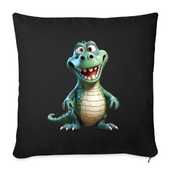 A funny crocodile - Sofa pillowcase 17,3'' x 17,3'' (45 x 45 cm) - black - Front