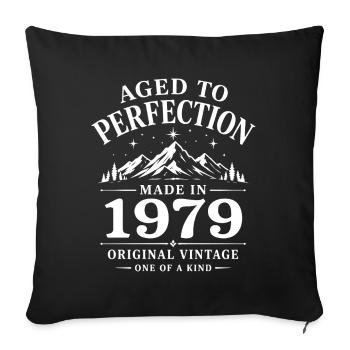 1979 Anniversaire 47 ans Retro Millésime 1979 - Housse de coussin décorative 45 x 45 cm - noir - Devant