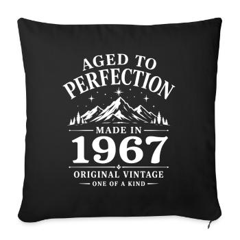 1967 Anniversaire 59 ans Retro Millésime 1967 - Housse de coussin décorative 45 x 45 cm - noir - Devant