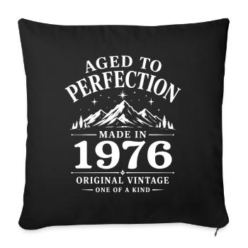 1976 Anniversaire 50 ans Retro Millésime 1976 - Housse de coussin décorative 45 x 45 cm - noir - Devant