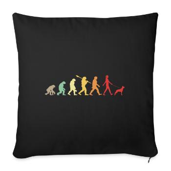 Evolution Funny Belgian Shepherd Dog Malinois - Sofa pillowcase 17,3'' x 17,3'' (45 x 45 cm) - black - Front