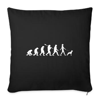 Evolution Funny Belgian Shepherd Dog Malinois - Sofa pillowcase 17,3'' x 17,3'' (45 x 45 cm) - black - Front
