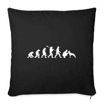 Evolution Funny Belgian Shepherd Dog Malinois - Sofa pillowcase 17,3'' x 17,3'' (45 x 45 cm) - black - Front