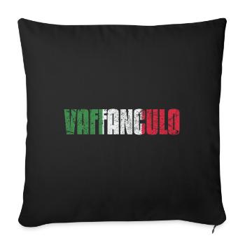 Lustige italienische Italien Vaffanculo Hand Geste - Sofakissenbezug 45 x 45 cm - Schwarz - Vorne