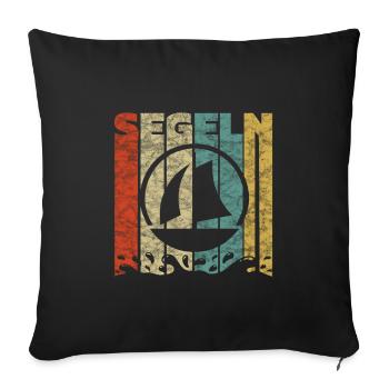 Chemise vintage imprimée voile et voile - Housse de coussin décorative 45 x 45 cm - noir - Devant