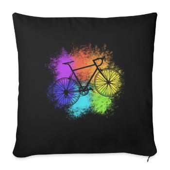 Colorful bike - Sofa pillowcase 17,3'' x 17,3'' (45 x 45 cm) - black - Front