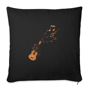 Gitarre Geschenkidee Gitarrist Gitarrenspieler - Sofakissenbezug 45 x 45 cm - Schwarz - Vorne
