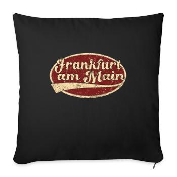 Frankfurt am main Retro Tshirt Geschenk - Sofakissenbezug 45 x 45 cm - Schwarz - Vorne
