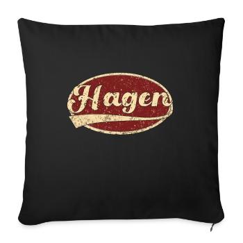 Hagen Retro Tshirt Gift - Sofa pillowcase 17,3'' x 17,3'' (45 x 45 cm) - black - Front
