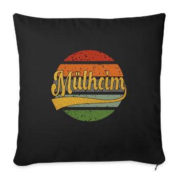 Mülheim sunset gold Tshirt cadeau - Housse de coussin décorative 45 x 45 cm - noir - Devant