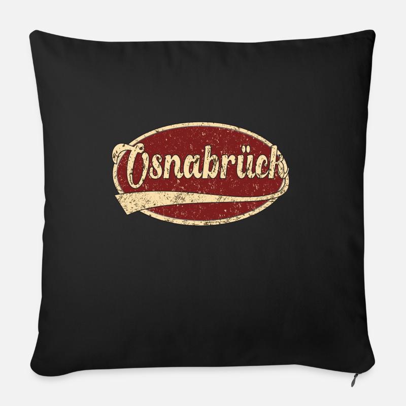 Osnabrück Retro Tshirt Geschenk - Sofakissenbezug 45 x 45 cm - Schwarz