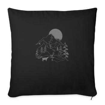Cow Cows Agriculture Farm Full Moon - Sofa pillowcase 17,3'' x 17,3'' (45 x 45 cm) - black - Front