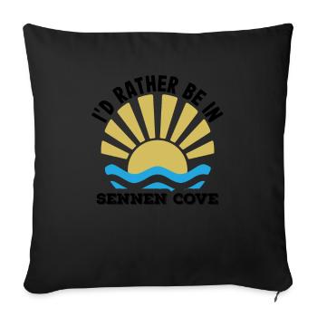 Cornwall - I'd rather be in Sennen Cove - Sofa pillowcase 17,3'' x 17,3'' (45 x 45 cm) - black - Front