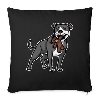American Staffordshire Bull Terrier Staffy Dog - Sofa pillowcase 17,3'' x 17,3'' (45 x 45 cm) - black - Front