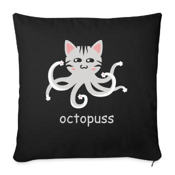Cat octopuss Funny Animal Puns - Sofakissenbezug 45 x 45 cm - Schwarz - Vorne
