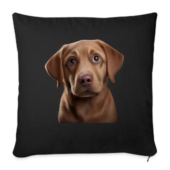 Labrador Retriever, gift idea for Labrador - Sofa pillowcase 17,3'' x 17,3'' (45 x 45 cm) - black - Front
