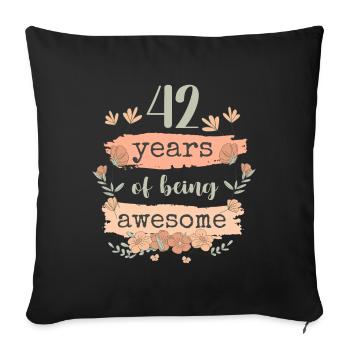 42 années d’anniversaire de cadeau en disant drôle - Housse de coussin décorative 45 x 45 cm - noir - Devant