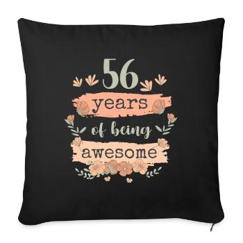 56 années d’anniversaire de cadeau en disant drôle - Housse de coussin décorative 45 x 45 cm - noir - Devant